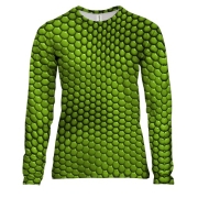 Жіночий 3D лонгслів Зелена змія луска