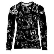 Жіночий 3D лонгслів Котики в костюмах Хелловіна