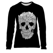 Жіночий 3D лонгслів Череп з котиками