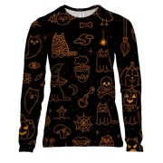 Жіночий 3D лонгслів Halloween Cats, pattern