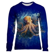 Жіночий 3D лонгслів з восьминогом у воді