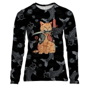 Жіночий 3D лонгслів Котик Якудза