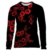 Жіночий 3D лонгслів Берсерк - клеймо у квітах