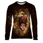 Жіночий 3D лонгслів Вогненна паща лева