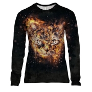 Жіночий 3D лонгслів з вогненним тигреням