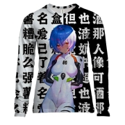 Женский 3D лонгслив Аянами Рей - Евангелион, символы