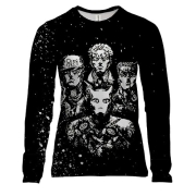 Женский 3D лонгслив Черно-белые герои - JJBA
