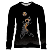 Женский 3D лонгслив Хината, силуэт - Волейбол!