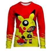 Женский 3D лонгслив "Brawl Stars "Леон Пикачу"