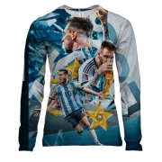 Жіночий 3D лонгслів з Ліонель Мессі (арт)