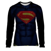 Женский 3D лонгслив "Костюм Супермэна"