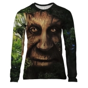 Жіночий 3D лонгслів Мудре дерево з обличчям (мем)