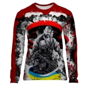 Жіночий 3D лонгслів з воїнами - Я люблю Україну