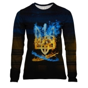 Жіночий 3D лонгслів Вогняний герб (2)