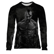 Жіночий 3D лонгслів Козак із мечами (чорно-біла)