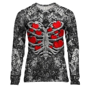 Жіночий 3D лонгслів Серця скелет