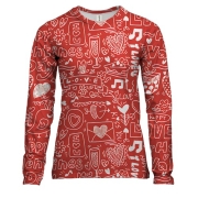 Женский 3D лонгслив Love and hearts pattern 3