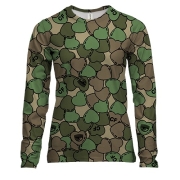 Женский 3D лонгслив Сердца камуфляж 2