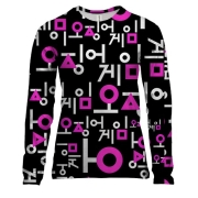 Жіночий 3D лонгслів Гра в кальмара (лого візерунок)