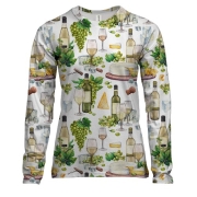 Женский 3D лонгслив Белое вино (арт)