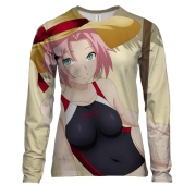 Жіночий 3D лонгслів Sakura on the beach