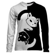 Жіночий 3D лонгслів Коти Інь-Янь