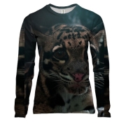Жіночий 3D лонгслів Дикий кіт