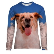 Жіночий 3D лонгслів щасливий пес