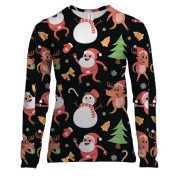 Жіночий 3D лонгслів Новорічний патерн 22