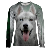 Женский 3D лонгслив Пес-волк