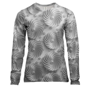 Жіночий 3D лонгслів Silver abstraction