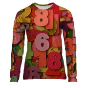 Жіночий 3D лонгслів Multicolored numbers