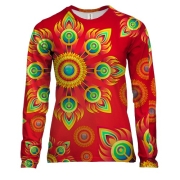 Жіночий 3D лонгслів Red abstraction