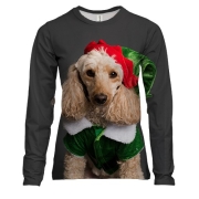Женский 3D лонгслив New Year dog 2