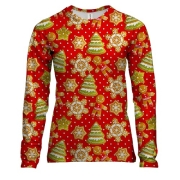 Женский 3D лонгслив Новогодние печеньки