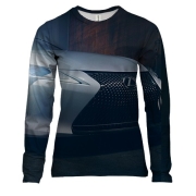 Жіночий 3D лонгслів White Tesla.