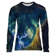 Женский 3D лонгслив Glowing deer
