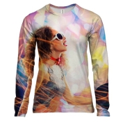 Женский 3D лонгслив Girl with a gram record