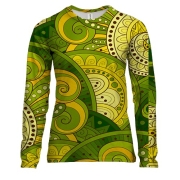 Женский 3D лонгслив Green mandala