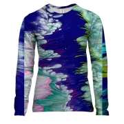 Женский 3D лонгслив Абстракция разводы краски. 25