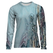 Женский 3D лонгслив Абстракция разводы краски. 1