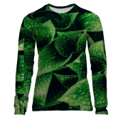 Жіночий 3D лонгслів Патерн зелене листя