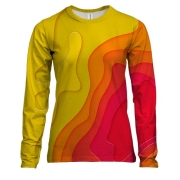 Жіночий 3D лонгслів Abstraction yellow-red