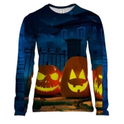 Женский 3D лонгслив Halloween pumpkins 3