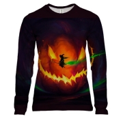 Жіночий 3D лонгслів Halloween pumpkin and witch