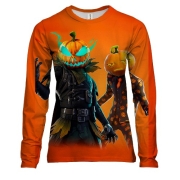 Женский 3D лонгслив Хэллоуинские тыквы-воины