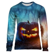Жіночий 3D лонгслів Halloween pumpkin art 5