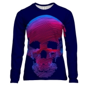 Жіночий 3D лонгслів Череп з ліній