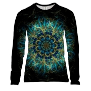 Женский 3D лонгслив Neon mandala
