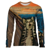 Жіночий 3D лонгслів «Крик котика»